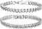 VNOX Armband Herren Armbänder Für Herren Armband Männer Edelstahl Armband Herren Silber,2 PCS