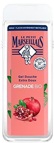 Le Petit Marseillais | Gel Douche Extra Doux Grenade Bio (flacon de 400 ml) – 92 % d'ingrédients d'origine naturelle – pH neutre pour la peau et sans colorant