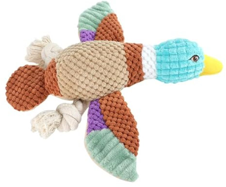 Squeaky Dog Toys for Small Dogs Plush Dog Toys Duck Puppy Toys Rope Puppy Chew Toys for Teething Stuffed Dog Squeaky Toys with Crinkle Dog Toys for Small Dogs, Medium, Large