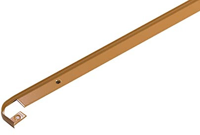 CEZAR Endleiste Arbeitsplatte Aluminium Geschlitzter Streifen Küche Leiste mit Löcher, Höhe: 28 mm, Länge: 0,6 m Buche