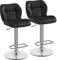 Yaheetech Bar Stools Set of 2, PU Leather Breakfast Bar Chairs, Swivel Height Adjustable Barstools, Counter Stools with Backrest for Home Kitchen, Restaurant, Black
