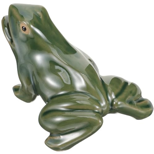 Yardwe Fontaine Grenouille en Céramique Décoration Jardin Extérieur Cascade Circulation d'eau pour Terrasse Balcon Cour 4.3X3.5X2.7 Pouces
