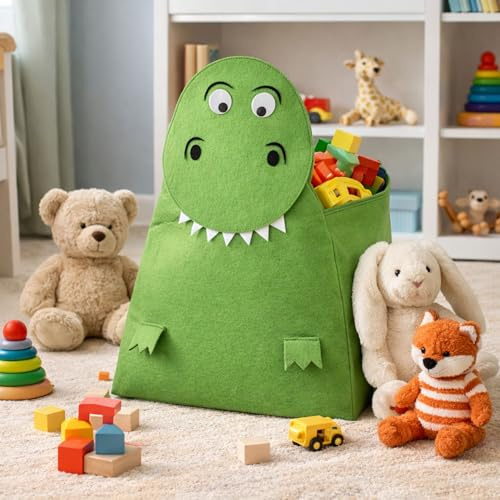 Mojawo Kids XXL Aufbewahrungsbox Spielzeugkiste Spielzeugaufbewahrungsbox Spielzeugtruhe Filztasche Filz Tiere H73cm