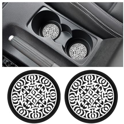 JNNJ 4 Pièces sous-Verres Universels pour Voiture, sous-Verres en PVC De Voiture Antidérapant, sous-Verres Totem pour Voiture, Porte-Gobelet Accessoires Décoration Intérieure De Véhicule(Blanc)