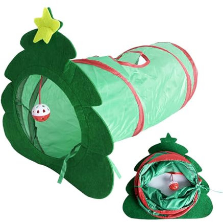 tunnel per gatti – tunnel estensibile e stabile per albero di Natale | Tubo pieghevole per gatti domestici, tunnel per animali domestici resistente all'usura per conigli, gattini e tsuchiya