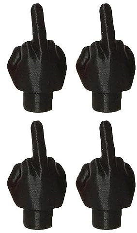 4 Stück Streich-Reifen-Stielkappen, lustige Mittelfinger-Reifenkappen, universelle Auto-Radkappen, Staubgummi