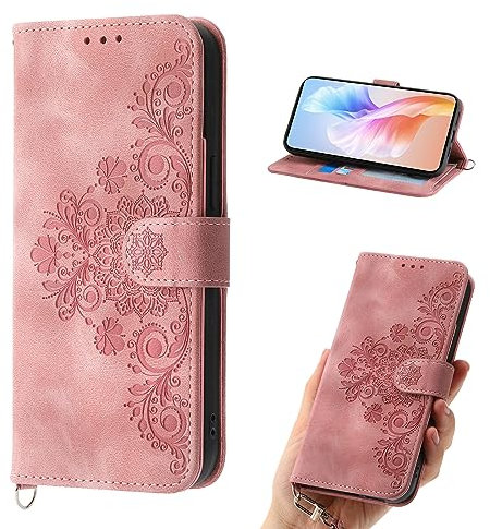 Auslbin Custodia con fiori compatibile con Xiaomi 12 Lite, 5 scomparti per carte di credito, stile vintage, in pelle PU, compatibile con Xiaomi 12 Lite, rosa