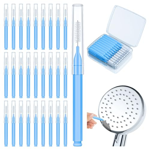 40 Pcs Shower Head Cleaner Tool, Blue Shower Head Cleaning Brush for Small Hole Nozzle, Showerhead Clean Picks