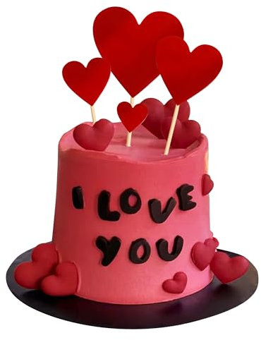 Blumomon Cupcake-Topper zum Valentinstag, rot, glitzernd, Herz-Kuchenaufsätze, gemischte Größen, Happy Valentine's Day, Kuchendekorationen, Valentinstag, Hochzeit, Party, Brautparty, Dekoration,