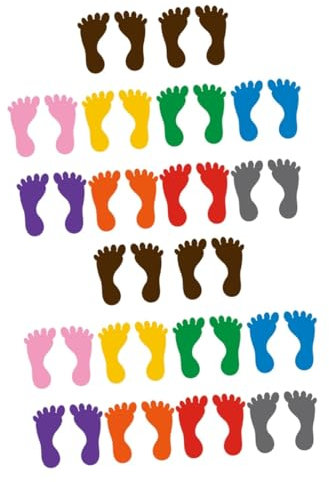 BESTonZON 20paare Bunte Pvc Fußabdruck Aufkleber Für Kinderzimmer Dekoration Langlebig Für Kindergarten Und Spielzimmer Gemischte Farben