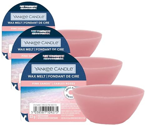 Yankee Candle Wax Melts | Pink Sands | Up to 8 Hours of Fragrance | 1 Count, Pink (Pack of 3)
