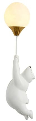 TPWEWRX Nordisch Modern Wandleuchte Niedlicher Bär Harz Wandleuchten Cartoon Bär Wandlampe Wohnzimmer Wandleuchter Beleuchtungen für Kinder Schlafzimmer Kindergarten (White B)