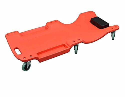 OZBME Tapis Rampant en Plastique pour Garage Roulant, Tapis Rampant Roulant pour Voiture Automobile et Domestique, avec Appui-tête rembourré et Plateaux à Outils Doubles, Facile à Utiliser