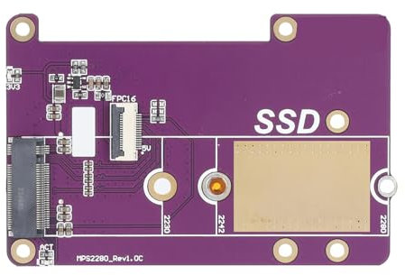 PCIe zu M.2 NVME SSD Erweiterungs Platine, Unterstützt Gen3 PCIe X1 für RPi 5, DIY Installation, SSD Boot und Speicher Erweiterung mit Onboard PWR und ACT Indikator