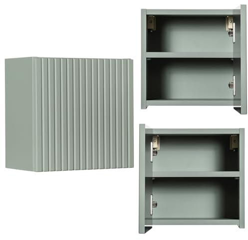 Lomadox Badezimmer Hängeschrank 30x30cm, grün, gerillte Front, grifflos