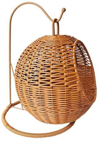 YUEHUINIAO Rattan-Katzenkorb, Hängemattenbett für kleinen Raum, bequemes kleines Katzennest für drinnen und draußen
