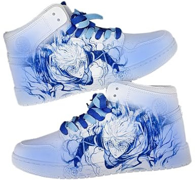 Zhongkaihua Blue Lock weiße Schuhe Seishiro Nagi Anime Casual Print High Top weiße Schuhe für Unisex-Erwachsene Teenager Fashion Lovers Turnschuhe Sport Sneaker