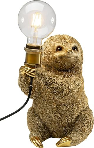 Kare Design Tischleuchte Animal, Gold, Faultier Motiv, Tischlampe, Deko Leuchte, Wohnzimmer, Leuchtmittel nicht inklusive, 30x25x20 cm (H-B-T)