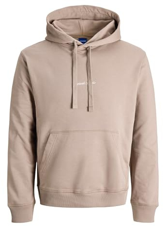 JACK & JONES Jornorrebro Emb Sweat Hood Noos, Mocha Meringue, XL