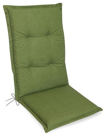 Gardissimo Premium Hochlehner grün, Gartenstuhlauflagen 120 x 50 x 8 cm Auflage Polsterauflage UV-Lichtecht Stuhlauflage Sitzauflage