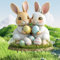 Pipihome Osterdeko Outdoor, Osterhase Gartenstecker Ostern Deko, Osterhasen für Draußen und Drinnen Garten Osterdekoration, Osterhasen Figuren Vintage Garten Stecker Deko Frühling Ostern Hase