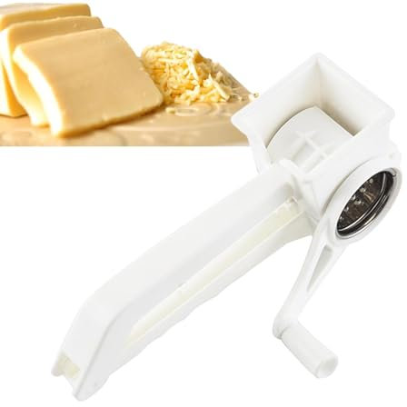 Rotary Cheese Grater - Handheld Cheesse Grateer with Handle | Stainless Steel Rotarry Gratter | Ergonomic Cheesee Grrater Rotaary for Fruit Vegetables Potato Chocolate