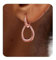 MUMREUES Rose Gold Earrings for Women Trendy 14K Gold Plated Hoop Dangle Earring 925 Sterling Silver Post Minimalist Lightweight Dainty Drop Earrings Jewelry Gift for Her