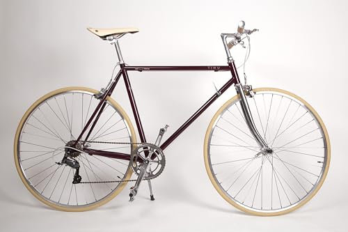 May YIWU 8-Gang Citybike – Urbanes Fahrrad für Damen & Herren, Stahlrahmen, 28 Zoll, Farbe Bordeaux (Rot), Größe S