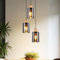 Kowanie Pendelleuchte esstisch Hängelampe E27: Esstischlampe hängend Holz Esszimmerlampe Vintage Küchenlampe Hängeleuchte aus Glas Pendellampe für Küche Esszimmer - Ohne Leuchtmittel