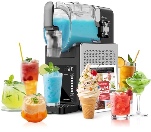 Slush Maschine – 2,5 L Eismaschine & Slushie Maschine für Zuhause, mit LED-Display, 6 voreingestellten Programmen für Eiscreme, Frappés, Milchshakes, automatischer Reinigung