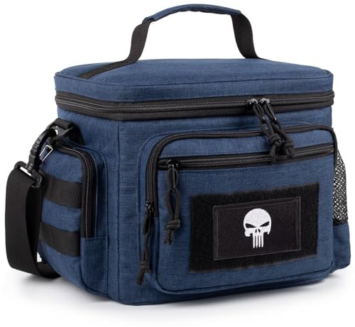 Bunnychic Bolsa táctica almuerzo hombre, fiambrera 22L anti fugas laboral. | Correa hombro ajustable, MOLLE, capa aislante antifugas, cubo hielo táctico amplio almuerzo, ideal oficina, trabajo y picnics