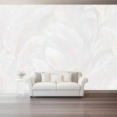Papier Peint Motif De Feuille De Palmier Intissé, Rose Clair Panoramique 3D Papier Mural 200 x 140 cm Luxueux poster geant Décoration murale fond, Papier peint pour différentes pièces