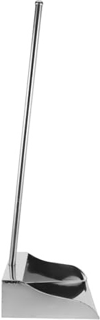 INOOMP Heavy Duty Stainless Steel Upright Dustpan with Long Handle Large Capacity for Lobby Garage Home Cleaning Garbage Sweeper Efficient Floor Debris and Pet Hair Collection