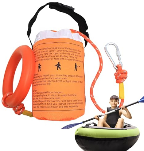 Saco salvavidas – 15 m 15 m 0,31 pulgadas 881,85 libras cuerda de rescate, dispositivo de seguridad de lanzamiento, cuerda de emergencia resistente y de alta visibilidad | Equipo flotante para