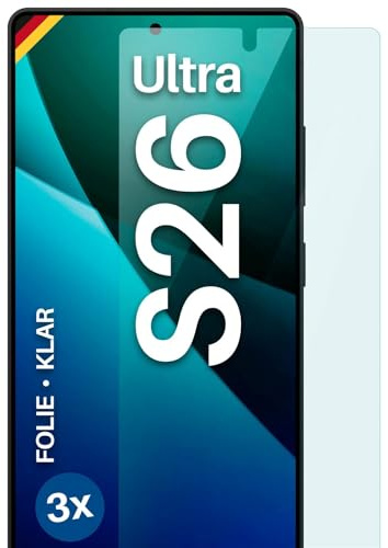 moex für Samsung Galaxy S26 Ultra Schutzfolie Displayschutz Folie Ultra-klar HD 0,2 mm kompatibel mit jeder Hülle, Anbringen ohne Blasen, Handyfolie Extra Kratzfest, FlexProtect 3 Stück