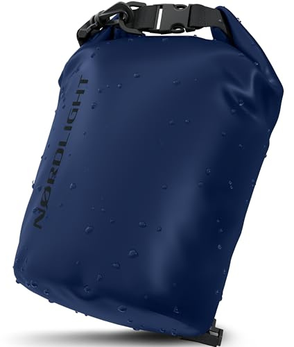 Nordlight Dry Bag wasserdichte Tasche Wasserfester Beutel Packsack Seesack | Rucksack Drybag + Roll-Top + Schultergurt | Schwimmen Baden Strand Kanu SUP