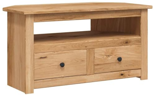 Lumanois Mueble esquinero de TV Madera de Pino Estilo Panamá 93x49x49 cm, Mobiliario Muebles TV, Marrón, 13.5kg