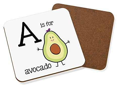 Gift Base® Buchstabe A Ist für Avocado Untersetzer Getränke-unterlage