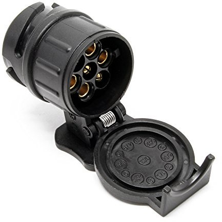 Wiltec Anhänger Adapter 13 auf 7 polig 12V, Kunststoff Adapter für PKW Anhänger, Anhängerkupplung Steckanschluss, Anhängersteckdose