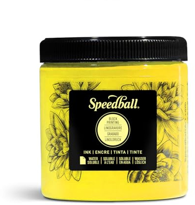 Speedball Water-Soluble Block Printing Ink, 8-Ounce Jar, Process Yellow