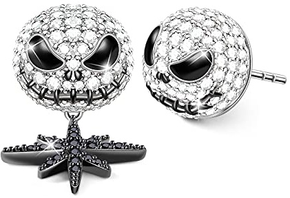 GNOCE Schädel Charm Anhänger 925 Sterling Silber Bead Charms mit Zirkonia Charm Schmuck für alle Armbänder Halsketten Geschenke Bijouterie für Halloween Damen Mädchen Baby