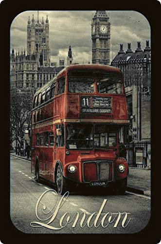 Blechschild 20x30cm gewölbt Reklame Plakat London Big Ben Deko Geschenk Schild