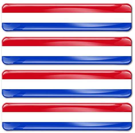 Biomar Labs® 4 x Aufkleber 3D Gel Silikon Stickers Niederlande Holland The Netherlands Dutch Niederländische Flagge Fahne Flag Autoaufkleber F 10
