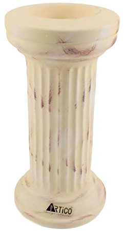 Budawi® Griechische Säule Dekosäule Kerzenständer aus Keramik in Rose ca. 20 x 10 cm