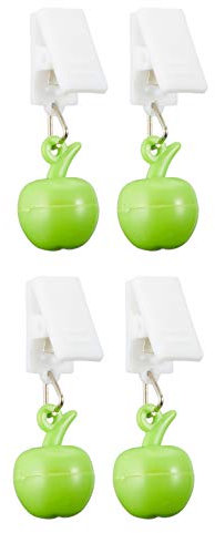 MIK funshopping 4er Set Tischdeckenbeschwerer mit Klemmkraft - Tischdecken-Gewichte - Ideal für den gedeckten Tisch (Apfel)
