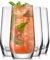 JoyJolt Gwen - Juego de vasos altos de 18 onzas, 4 piezas de vasos altos. Vasos de cristal sin plomo. Vasos de agua, vasos de cristal Mojito, vasos de barra Tom Collins y vasos de cóctel mixtos