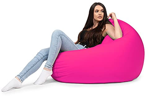 chilly pilley Fauteuil Pouf Coussin De Sol avec Remplissage Eps Pouf Géant Pouf Intérieur Et Extérieur Imperméable Multifonctionnel pour Enfants Et Adultes Nombreuses Couleurs (Rose, Ø 145 cm)