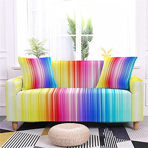 LNXSESN Sofabezug Bunt Sofahusse Stretch Elasthan Couch überzug Abnehmbare Waschbar Sofa überzug Anti Rutsch Couchbezug Moderne Couchbezug Universal Sofaüberwurf 1 Sitzer 3 Sitzer