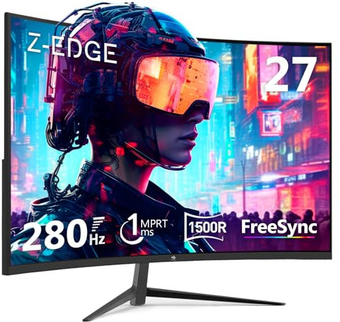 Z-Edge 27 Inch 240Hz Curved Gaming Monitor 1ms MPRT 16:9 Full HD Curved VA Panel, Ultra-Thin Bezel, FreeSync, HDMI2.0, DisplayPort1.2