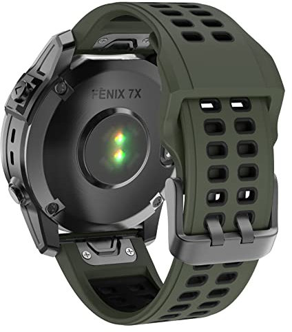 ISABAKE Correa para Fenix 7X Solar, 26mm Quickfit Pulseras de Silicona para Fenix 5X Plus/Fenix 6X Pro/Fenix 3 HR/Garmin Enduro Smartwatch